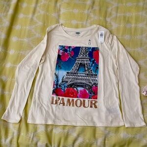 Girls “L’Amour” Eiffel Tower long sleeve shirt- size XL (14-16)